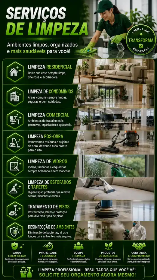 Banner de serviços de limpeza